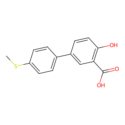 4-Hydroxy-4'-(methylsulfanyl)[1,1'-biphenyl]-3-carboxylic acid structure