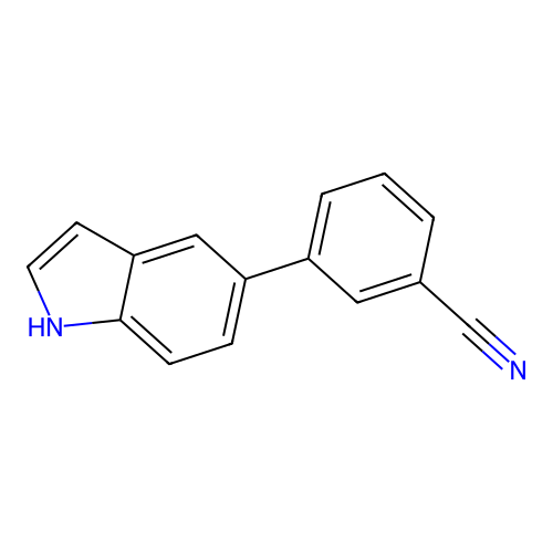 3-(1H-indol-5-yl)benzonitrile structure