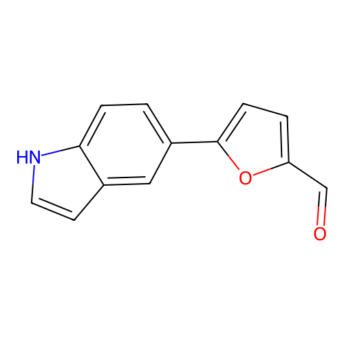 5-(1H-indol-5-yl)-2-furaldehyde structure
