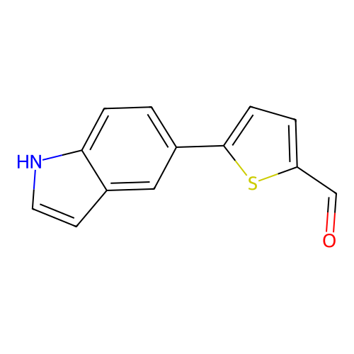 5-(1H-indol-5-yl)-2-thiophenecarbaldehyde structure