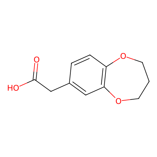 2-(3,4-dihydro-2H-1,5-benzodioxepin-7-yl)acetic acid structure