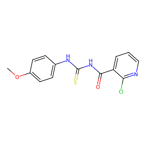 2-chloro-N-[(4-methoxyphenyl)carbamothioyl]pyridine-3-carboxamide structure