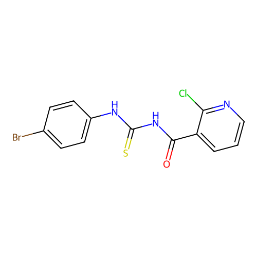 N-(4-bromophenyl)-N'-[(2-chloro-3-pyridyl)carbonyl]thiourea structure