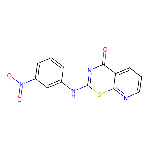 2-(3-nitroanilino)-4H-pyrido[3,2-e][1,3]thiazin-4-one structure