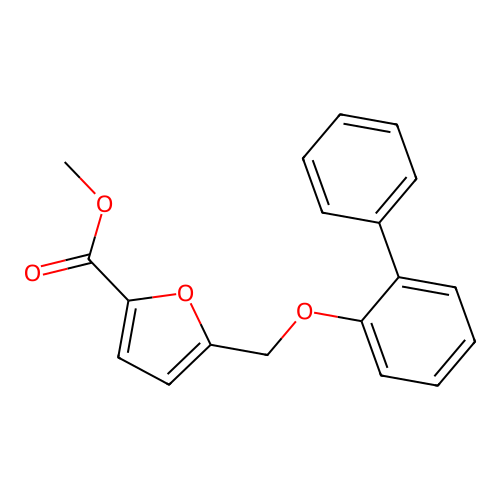 Methyl 5-[([1,1a(2)-biphenyl]-2-yloxy)methyl]-2-furancarboxylate structure