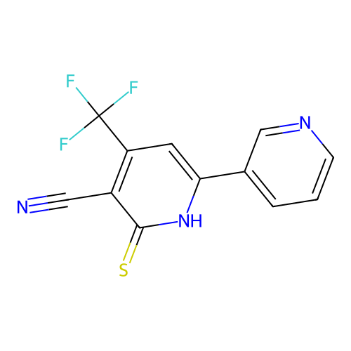 6-pyridin-3-yl-2-sulfanylidene-4-(trifluoromethyl)-1H-pyridine-3-carbonitrile structure