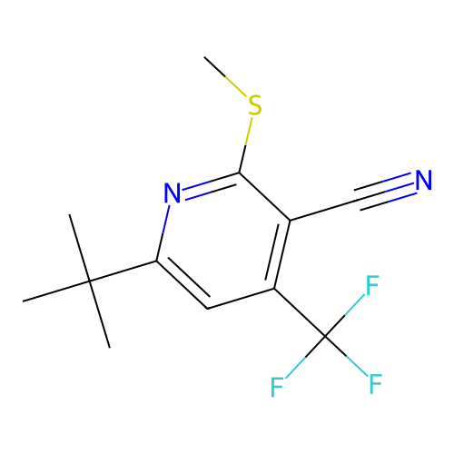 6-(Tert-butyl)-2-(methylthio)-4-(trifluoromethyl)nicotinonitrile structure