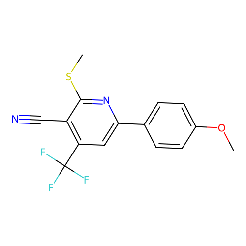 6-(4-Methoxyphenyl)-2-(methylthio)-4-(trifluoromethyl)nicotinonitrile structure