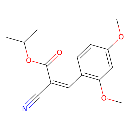 Propan-2-yl 2-cyano-3-(2,4-dimethoxyphenyl)prop-2-enoate structure