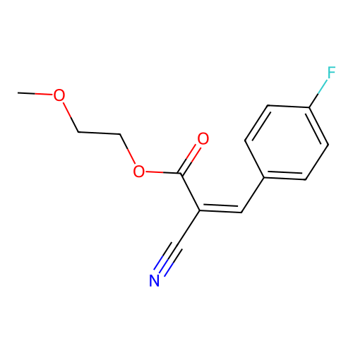 2-Methoxyethyl 2-cyano-3-(4-fluorophenyl)prop-2-enoate structure