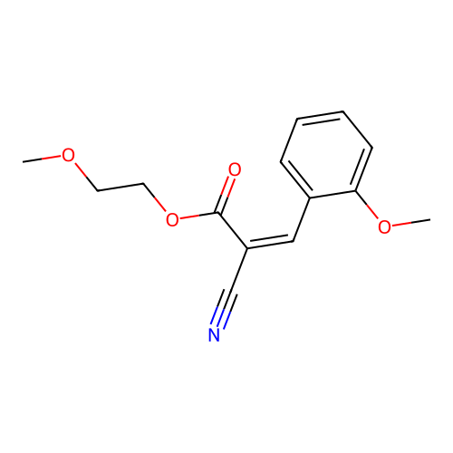 2-Methoxyethyl 2-cyano-3-(2-methoxyphenyl)prop-2-enoate structure