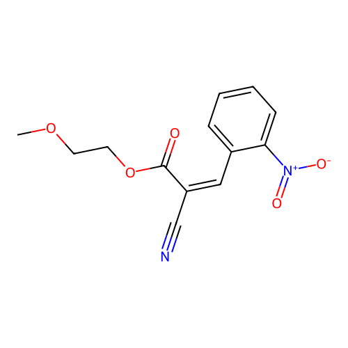 2-Methoxyethyl 2-cyano-3-(2-nitrophenyl)prop-2-enoate structure