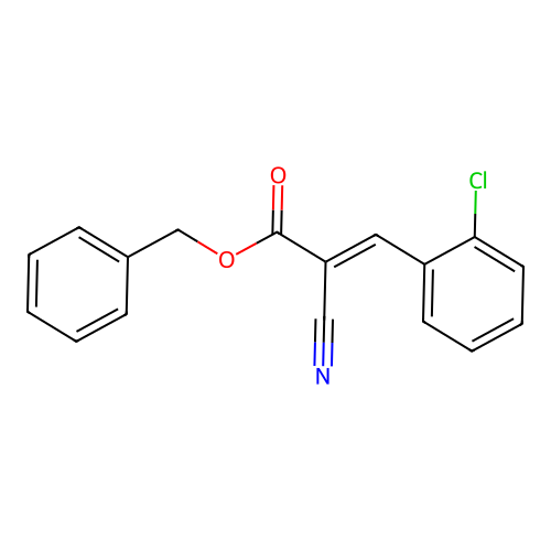 Benzyl 3-(2-chlorophenyl)-2-cyanoprop-2-enoate structure