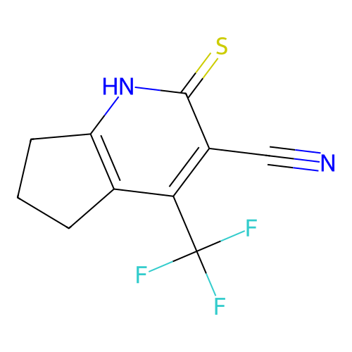 2-Mercapto-4-(trifluoromethyl)-6,7-dihydro-5H-cyclopenta[b]pyridine-3-carbonitrile structure