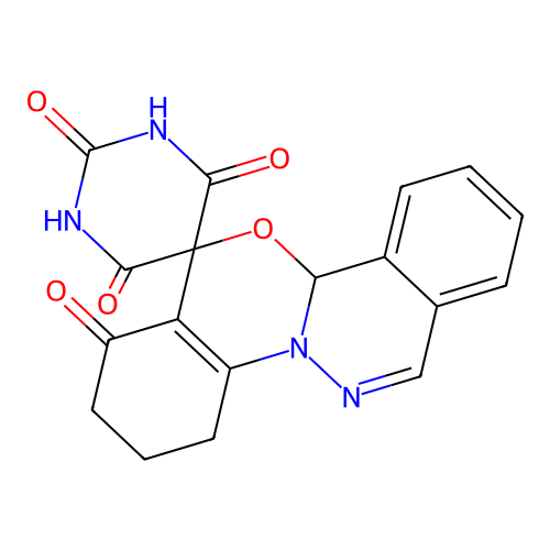 3,4-Dihydro-2'H,11bH-spiro[phthalazino[2,1-a][3,1]benzoxazine-13,5'-pyrimidine]-1,2',4',6'(1'H,2H,3'H)-tetrone structure