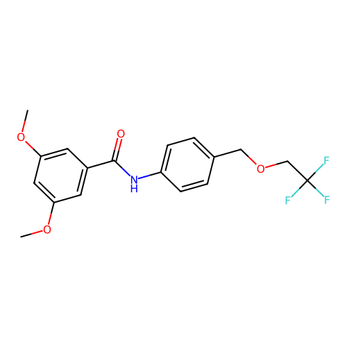 3,5-dimethoxy-N-{4-[(2,2,2-trifluoroethoxy)methyl]phenyl}benzamide structure