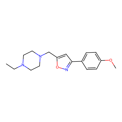 1-Ethyl-4-{[3-(4-methoxyphenyl)-1,2-oxazol-5-yl]methyl}piperazine structure