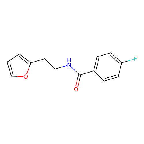 4-fluoro-N-[2-(furan-2-yl)ethyl]benzamide structure