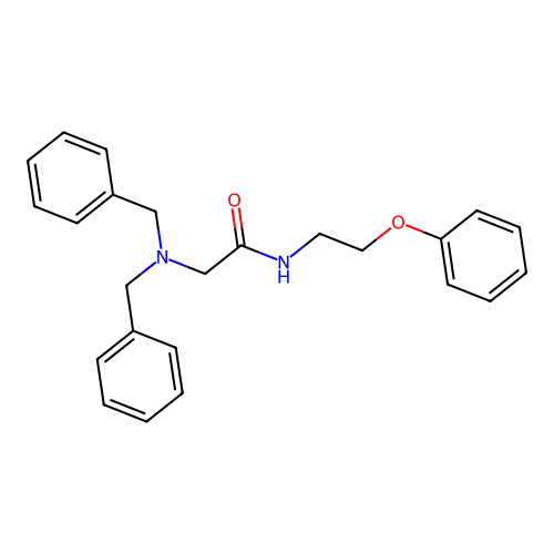 2-(dibenzylamino)-N-(2-phenoxyethyl)acetamide structure