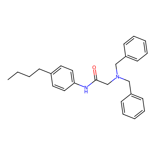 N-(4-butylphenyl)-2-(dibenzylamino)acetamide structure