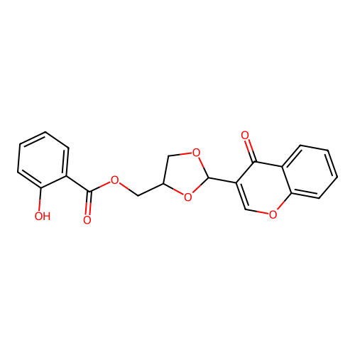 [2-(4-Oxochromen-3-yl)-1,3-dioxolan-4-yl]methyl 2-hydroxybenzoate structure
