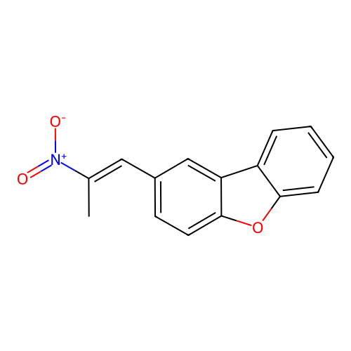 2-[(1E)-2-nitroprop-1-en-1-yl]dibenzo[b,d]furan structure