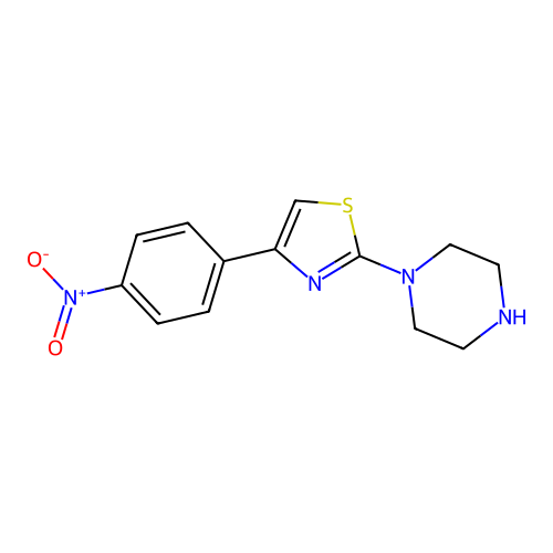 4-(4-Nitrophenyl)-2-(piperazin-1-yl)thiazole structure