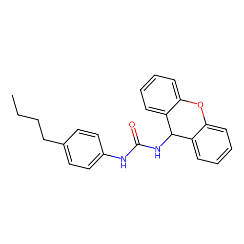 1-(4-butylphenyl)-3-(9H-xanthen-9-yl)urea structure