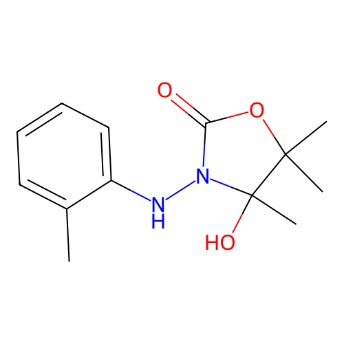 4-Hydroxy-4,5,5-trimethyl-3-(2-methylanilino)-1,3-oxazolidin-2-one structure