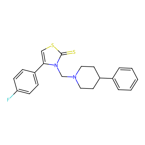 4-(4-Fluorophenyl)-3-[(4-phenylpiperidin-1-yl)methyl]-1,3-thiazole-2-thione structure