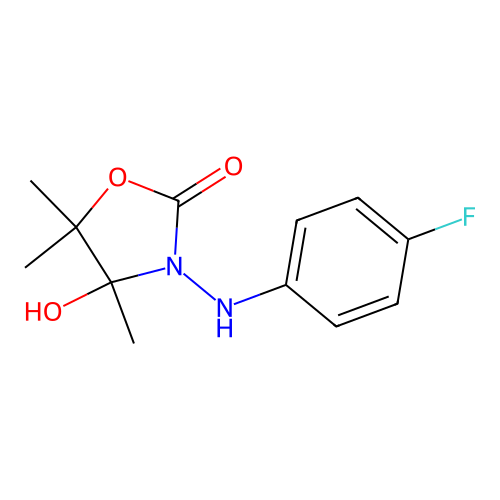 3-[(4-Fluorophenyl)amino]-4-hydroxy-4,5,5-trimethyl-1,3-oxazolidin-2-one structure