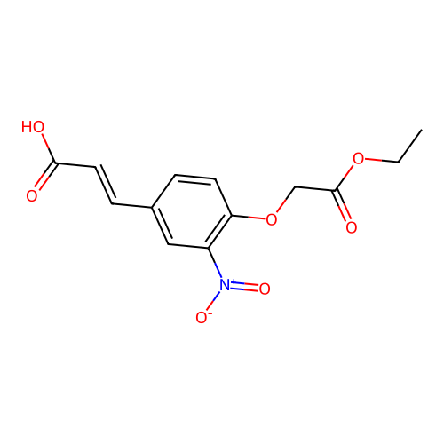 (2E)-3-[4-(2-ethoxy-2-oxoethoxy)-3-nitrophenyl]acrylic acid structure