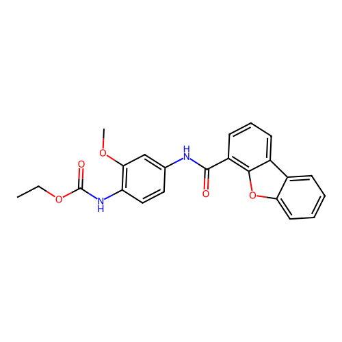 ethyl N-[4-(dibenzofuran-4-carbonylamino)-2-methoxyphenyl]carbamate structure