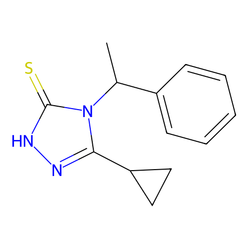 5-cyclopropyl-4-(1-phenylethyl)-4H-1,2,4-triazole-3-thiol structure