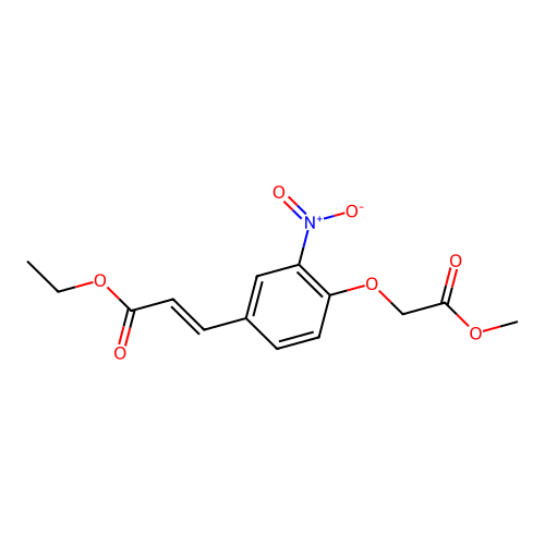 ethyl (E)-3-[4-(2-methoxy-2-oxoethoxy)-3-nitrophenyl]prop-2-enoate structure