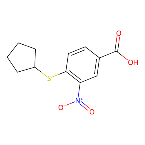 4-(Cyclopentylthio)-3-nitrobenzoic acid structure
