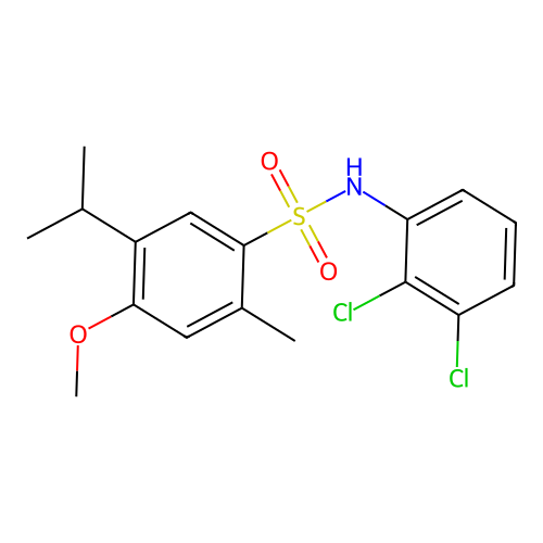 N-(2,3-dichlorophenyl)-4-methoxy-2-methyl-5-propan-2-ylbenzenesulfonamide structure