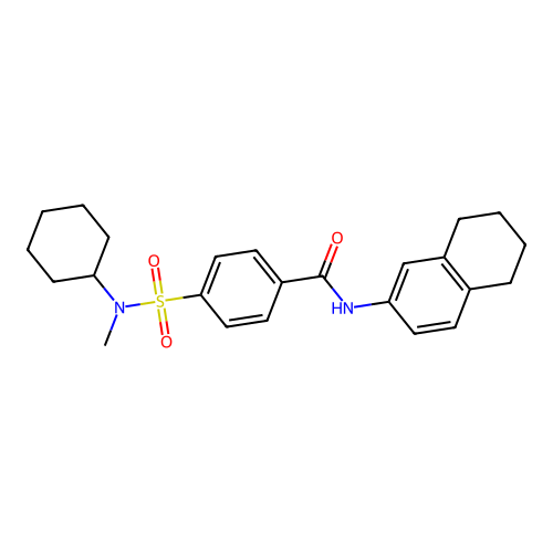 4-[cyclohexyl(methyl)sulfamoyl]-N-(5,6,7,8-tetrahydronaphthalen-2-yl)benzamide structure