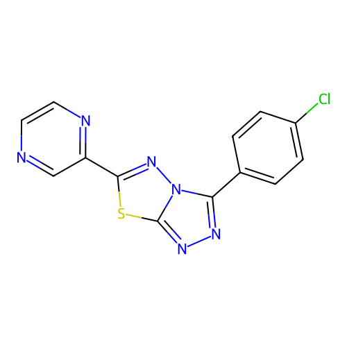 3-(4-Chlorophenyl)-6-pyrazin-2-yl-[1,2,4]triazolo[3,4-b][1,3,4]thiadiazole structure