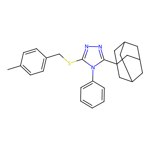3-(1-Adamantyl)-5-[(4-methylphenyl)methylsulfanyl]-4-phenyl-1,2,4-triazole structure