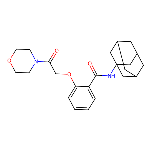 N-(1-adamantyl)-2-(2-morpholin-4-yl-2-oxoethoxy)benzamide structure