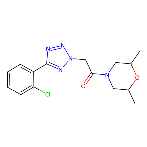 2-[5-(2-Chlorophenyl)tetrazol-2-yl]-1-(2,6-dimethylmorpholin-4-yl)ethanone structure