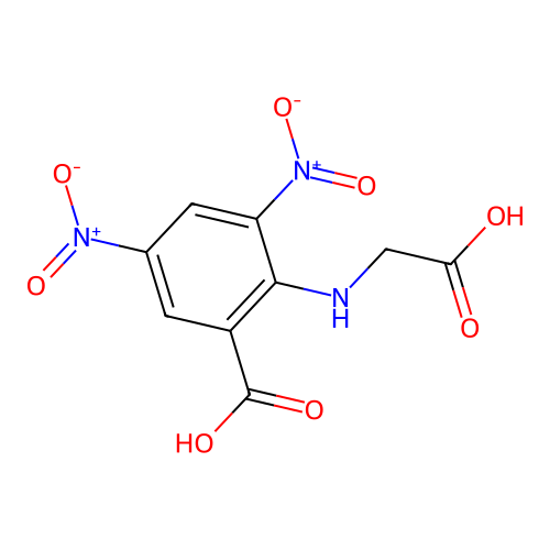 2-[(Carboxymethyl)amino]-3,5-dinitrobenzoic acid structure