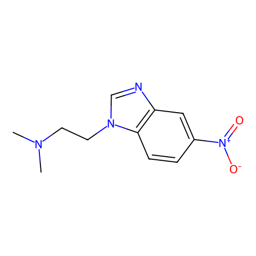 N,N-dimethyl-2-(5-nitro-1H-benzimidazol-1-yl)ethanamine structure
