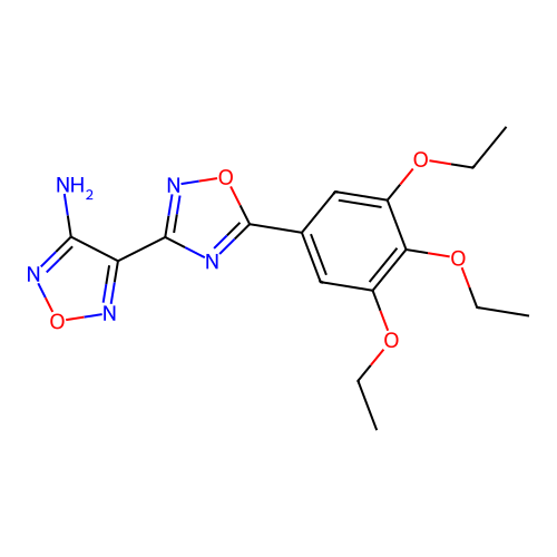 4-[5-(3,4,5-Triethoxyphenyl)-1,2,4-oxadiazol-3-yl]-1,2,5-oxadiazol-3-amine structure