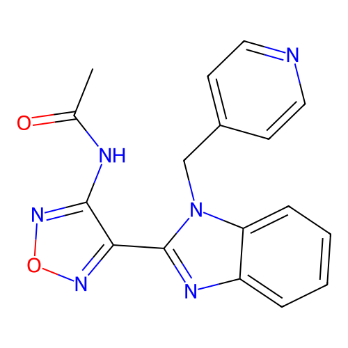 N-[4-[1-(4-Pyridinylmethyl)-1H-benzimidazol-2-yl]-1,2,5-oxadiazol-3-yl]acetamide structure