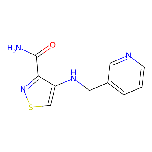 4-[(3-Pyridylmethyl)amino]isothiazole-3-carboxamide structure