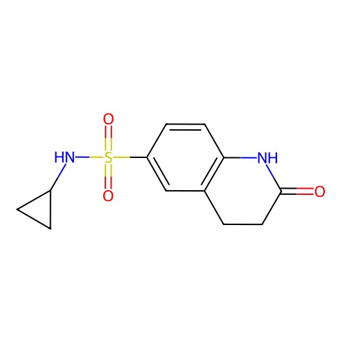N-cyclopropyl-2-oxo-1,2,3,4-tetrahydroquinoline-6-sulfonamide structure