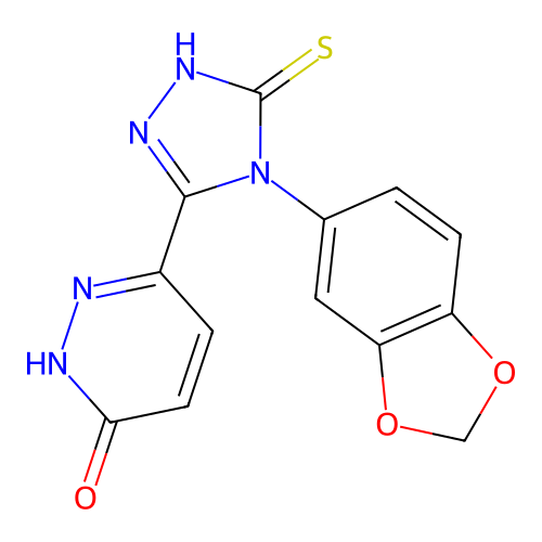 6-[4-(1,3-benzodioxol-5-yl)-5-sulfanyl-4H-1,2,4-triazol-3-yl]pyridazin-3(2H)-one structure