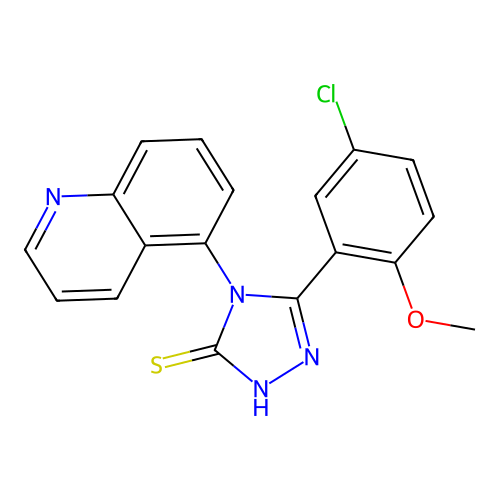 5-(5-chloro-2-methoxyphenyl)-4-(quinolin-5-yl)-4H-1,2,4-triazole-3-thiol structure